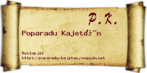 Poparadu Kajetán névjegykártya